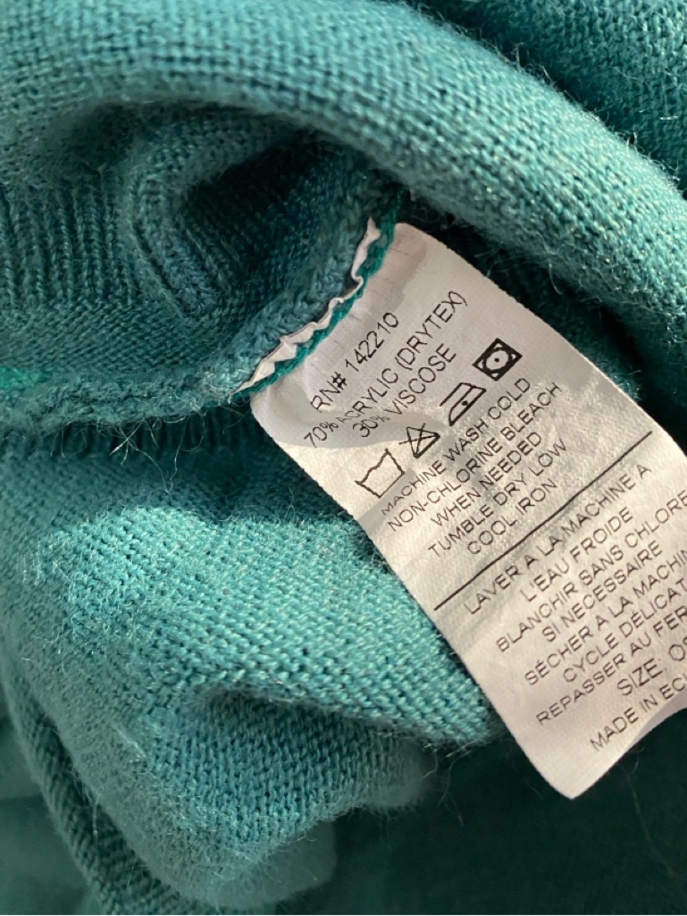 MERSEA Catalina Teal Lagenlook Oversized‎ Crewneck Sweater OSFM - Picture 4 of 8